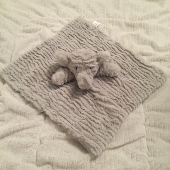 New Baby Mode Signature Elephant Ridged Grey Knit Security Blanket Lovey - Picture 2 of 6